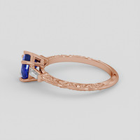 1.10 Ct. Blue Sapphire Ring, 14K Rose Gold 4