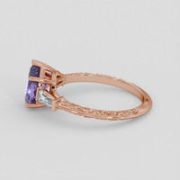 1.18 Ct. Bluish Purple Sapphire Ring, 18K Rose Gold 4