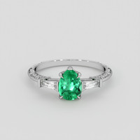 0.68 Ct. Emerald Ring, Silver 1