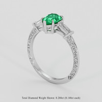 0.68 Ct. Emerald Ring, Silver 2