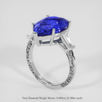 10.15 Ct. Blue Sapphire Ring, 14K White Gold 2