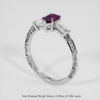 0.54 Ct. Pinkish Purple Sapphire Ring, 14K White Gold 2