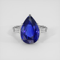 10.15 Ct. Blue Sapphire Ring, 18K White Gold 1
