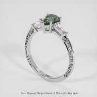 1.10 Ct. Bi Color Sapphire Ring, 18K White Gold 2