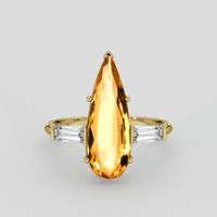 3.50 Ct. Yellowish Orange Precious Topaz Ring, 10K Yellow Gold 1