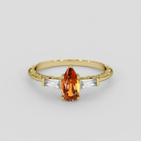 0.95 Ct. Orangish Brown Sapphire Ring, 10K Yellow Gold 1