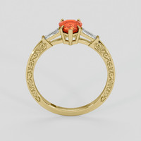 1.35 Ct. Orange Sapphire Ring, 10K Yellow Gold 3