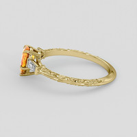0.99 Ct. Orange Sapphire Ring, 14K Yellow Gold 4