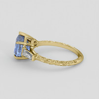 2.53 Ct. Blue Sapphire Ring, 14K Yellow Gold 4