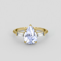 3.70 Ct. Blue Sapphire Ring, 14K Yellow Gold 1