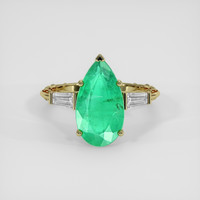 4.50 Ct. Emerald Ring, 18K Yellow Gold 1