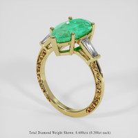 4.50 Ct. Emerald Ring, 18K Yellow Gold 2
