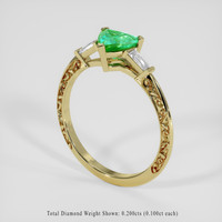 0.80 Ct. Emerald Ring, 18K Yellow Gold 2