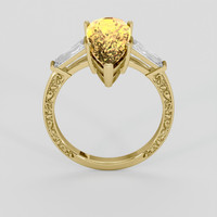 3.50 Ct. Yellowish Orange Precious Topaz Ring, 18K Yellow Gold 3