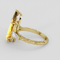 3.50 Ct. Yellowish Orange Precious Topaz Ring, 18K Yellow Gold 4