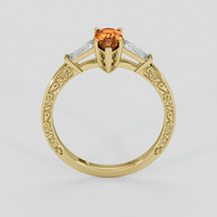 0.95 Ct. Orangish Brown Sapphire Ring, 18K Yellow Gold 3