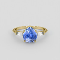 3.74 Ct. Blue Sapphire Ring, 18K Yellow Gold 1