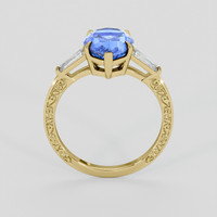 3.74 Ct. Blue Sapphire Ring, 18K Yellow Gold 3