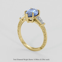 2.53 Ct. Blue Sapphire Ring, 18K Yellow Gold 2