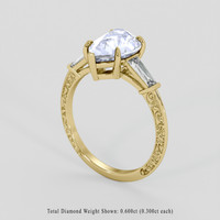 3.70 Ct. Blue Sapphire Ring, 18K Yellow Gold 2