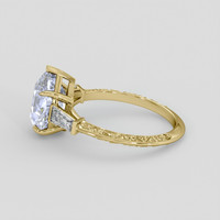 3.70 Ct. Blue Sapphire Ring, 18K Yellow Gold 4