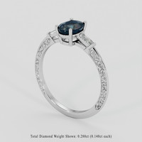 1.59 Ct. Bluish Green Sapphire Ring, Platinum 950 2