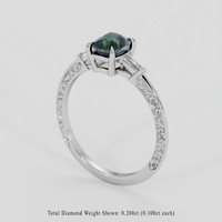 1.60 Ct. Bluish Green Sapphire Ring, Platinum 950 2