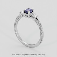 0.48 Ct. Greyish Violet Spinel Ring, Silver 2