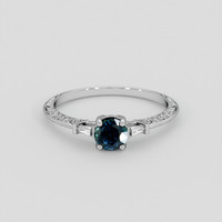 0.76 Ct. Greenish Blue Sapphire Ring, Silver 1