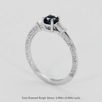 0.76 Ct. Greenish Blue Sapphire Ring, Silver 2