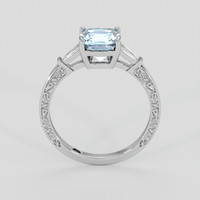 1.44 Ct. Blue Aquamarine Ring, 10K White Gold 3