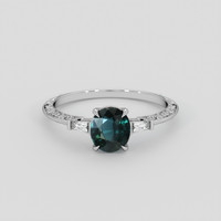 1.69 Ct. Greenish Blue Sapphire Ring, 10K White Gold 1