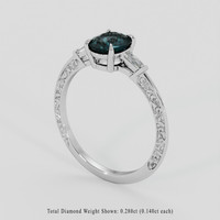 1.69 Ct. Greenish Blue Sapphire Ring, 10K White Gold 2