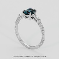 2.20 Ct. Greenish Blue Sapphire Ring, 10K White Gold 2