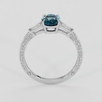 2.20 Ct. Greenish Blue Sapphire Ring, 10K White Gold 3