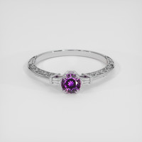 0.51 Ct. Pinkish Purple Sapphire Ring, 10K White Gold 1