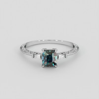 1.60 Ct. Bluish Green Sapphire Ring, 10K White Gold 1