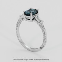 1.53 Ct. Greenish Blue Sapphire Ring, 10K White Gold 2