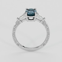 1.53 Ct. Greenish Blue Sapphire Ring, 10K White Gold 3