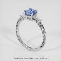 1.31 Ct. Blue Sapphire Ring, 14K White Gold 2
