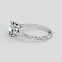 1.44 Ct. Blue Aquamarine Ring, 14K White Gold 4