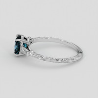 2.20 Ct. Greenish Blue Sapphire Ring, 14K White Gold 4