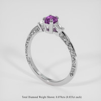 0.51 Ct. Pinkish Purple Sapphire Ring, 14K White Gold 2
