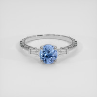 1.31 Ct. Blue Sapphire Ring, 18K White Gold 1