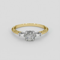 0.56 Ct. White Sapphire Ring, 18K White & Yellow 1