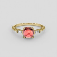 1.53 Ct. Brownish Pink Tourmaline Ring, 10K Yellow Gold 1