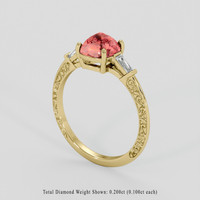 1.53 Ct. Brownish Pink Tourmaline Ring, 10K Yellow Gold 2
