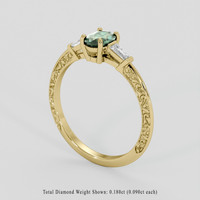 0.64 Ct. Bluish Green Sapphire Ring, 10K Yellow Gold 2