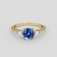 1.24 Ct. Blue Sapphire Ring, 14K Yellow Gold 1