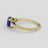 2.03 Ct. Blue Sapphire Ring, 14K Yellow Gold 4